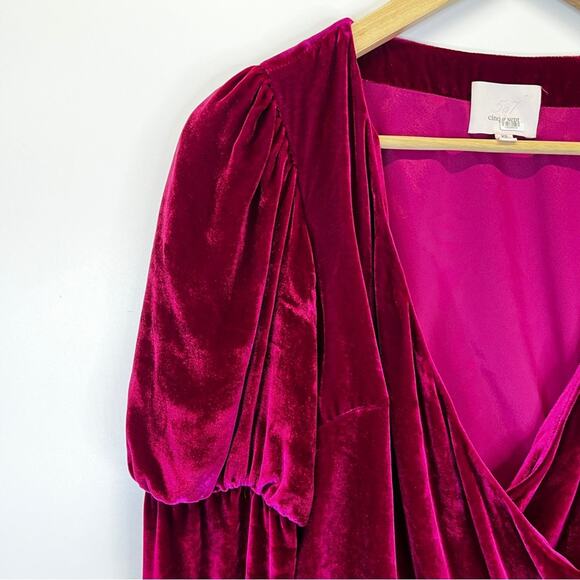Cinq à Sept Theo Velvet Faux Wrap top pink - XS - Picture 5 of 11
